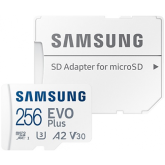 Memory Card microSDXC Samsung EVO Plus (2024) 256GB, Class 10, UHS-I U3, V10, A2 + Adaptor SD