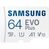 Memory Card microSDXC Samsung EVO Plus 64GB, Class 10, UHS-I U1, V10, A1 + Adaptor SD