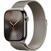 SmartWatch Apple Watch S10 Titanium, 1.96inch, 4G, Curea Inox S/M, Natural Milanese Loop