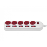 Prelungitor Maclean power strip, 5 x Socket, 1.5 m, White