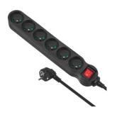 Prelungitor Maclean MCE225, 6 x Shucko, 1.5 m, Black