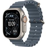 SmartWatch Apple Watch Ultra 3 Titanium, 1.98 inch, 5G, Curea Silicon, Natural - Anchor Blue Ocean Band
