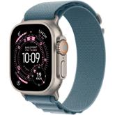 SmartWatch Apple Watch Ultra 3 Titanium, 1.98 inch, 5G, Curea Nylon Small, Natural - Light Blue Alpine Loop