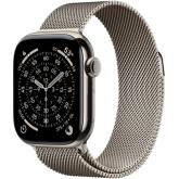 SmartWatch Apple Watch Series 11 Titanium, 1.96 inch, 5G, Curea Otel inoxidabil M/L, Natural - Natural  Milanese Loop