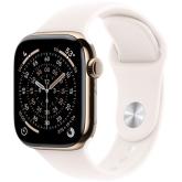 SmartWatch Apple Watch Series 11 Titanium, 1.96 inch, 5G, Curea Silicon M/L, Gold - Light Blush Sport Band
