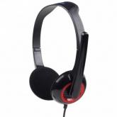 Casti cu microfon Gembird MHS-002, 3.5mm jack, Black-Red