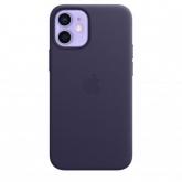 Protectie pentru spate Apple MagSafe Leather pentru iPhone 12 mini, Deep Violet