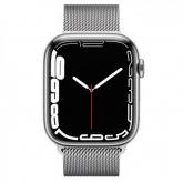 Smartwatch Apple Watch Series 7, 1.9inch, curea otel, Silver-Silver Milanese