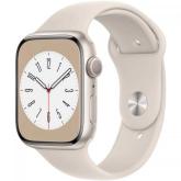 Smartwatch Apple Watch Series 8 Aluminium, 1.9inch, curea silicon, Starlight-Starlight