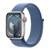 Smartwatch Apple Watch Series 9 Aluminium, 1.9inch, Curea Nailon, Silver-Winter Blue Loop