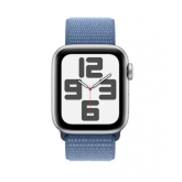 Smartwatch Apple Watch SE 2 (2023) Aluminium, 1.57inch, 4G, Curea Nylon, Silver - Winter Blue Sport Loop