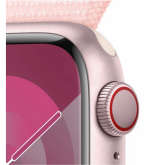 Smartwatch Apple Watch Series 9 Aluminium, 1.69 inch, 4G, Curea Nailon, Light Pink-Light Pink Loop