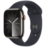 Smartwatch Apple Watch Series 9 Stainless Steel, 1.69inch, 4G, Curea Silicon M/L, Graphite-Midnight