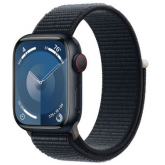 Smartwatch Apple Watch Series 9 Aluminium, 1.9inch, 4G, Curea Nailon, Midnight-Midnight Loop