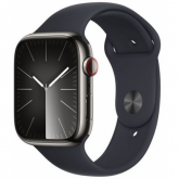Smartwatch Apple Watch Series 9 Stainless Steel, 1.9inch, 4G, Curea Silicon S/M, Graphite-Midnight