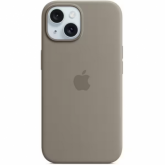 Protectie pentru spate Apple Silicone cu MagSafe pentru iPhone 15, Clay