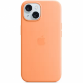 Protectie pentru spate Apple Silicone cu MagSafe pentru iPhone 15, Orange Sorbet