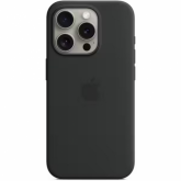 Protectie pentru spate Apple Silicone cu MagSafe pentru iPhone 15 Pro, Black