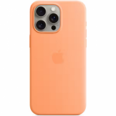 Protectie pentru spate Apple Silicone cu MagSafe pentru iPhone 15 Pro Max, Orange Sorbet