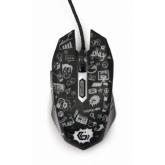 Mouse Optic Gembird MUS-6B-GRAFIX-01, USB, Black-White