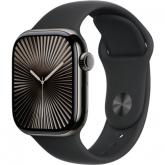 SmartWatch Apple Watch S10 Titanium, 1.77inch, 4G, Curea Silicon S/M, Black Sport