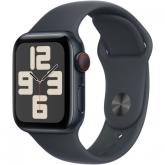 SmartWatch Apple Watch SE (2024) v3 Aluminium, 1.57inch, Curea Silicon M/L, Midnight Sport Band