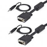 Cablu Startech MXTHQMM15MA, VGA + 3.5mm jack - VGA + 3.5mm jack, 15m, Black