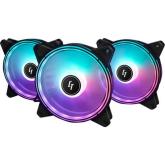 Kit Ventilatoar Chieftec Nova NF-3012-RGB, RGB LED, 120mm, Black-White, 3 bucati