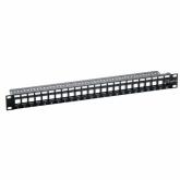 Patch Panel Logilink NK4043, 19inch, 1U, 24 porturi, Keystone, Black