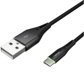 Cablu de date Natec by Genesis NKA-1957, USB-A male - USB-C male, 1 m, Black