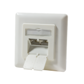 Priza retea Logilink NP0023, 2 x RJ45, White