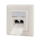 Priza retea Logilink NP0128, 2 x RJ45, White