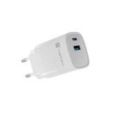 Incarcator de retea Natec by Genesis RIBERA GAN, 1 x USB-A, 1 x USB-C, 30 W, White