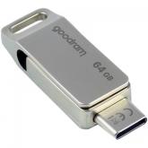 Stick memorie Goodram ODA3 64GB, USB 3.0, Silver