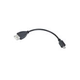 Cablu Lanberg OEM-0006 OTG, Micro USB male - USB-A female, 0.15 m, Black, Bulk