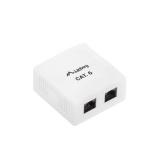 Priza retea Lanberg OU6-0002-W, 2x RJ45, White