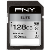Memory Card SDXC PNY Elite 128GB, Class 10, UHS-I U1