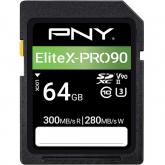 Memory Card SDXC PNY EliteX-PRO90, 64GB, Class 10, UHS-II U3, V90