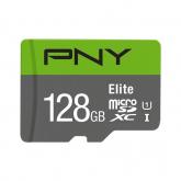 Memory Card microSDXC PNY Elite, 128GB, Class 10, UHS-I U1, V10 + Adaptor SD