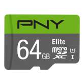 Memory Card microSDXC PNY Elite 64GB, Class 10, UHS-I U1 + Adaptor SD