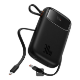 Baterie portabila Baseus QPow2, 10000 mAh, 1 x USB-A, 3 x USB-C, Black