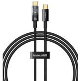 Cablu de date Baseus Explorer, USB-C male - USB-C male, 1 m, Black