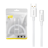 Cablu de date Baseus Superior, USB-A male - USB-C male, 1.5m, White