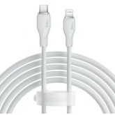 Cablu de date Baseus Pudding Series, Lightning male - USB-C male, 2m, White
