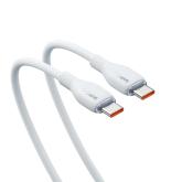 Cablu de date Baseus P10355702221-01, USB-C male - USB-C male, 2m, White