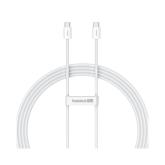 Cablu de date Baseus Superior Series 2, USB-C male - USB-C male, 1m, White