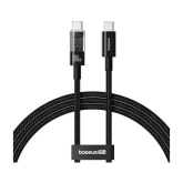 Cablu de date Baseus Gem, USB-C male - USB-C male, 2m, Black