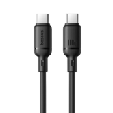 Cablu de date Baseus Silky, USB-C male - USB-C male, 1 m, Black