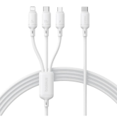 Cablu de date Baseus P10377706213-00, USB-C male - USB-C/Lightning/micro USB, 1.5 m, Moon White