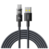 Cablu de date Baseus Display, USB-A male - USB-C male, 2 m, Black